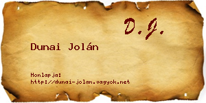 Dunai Jolán névjegykártya